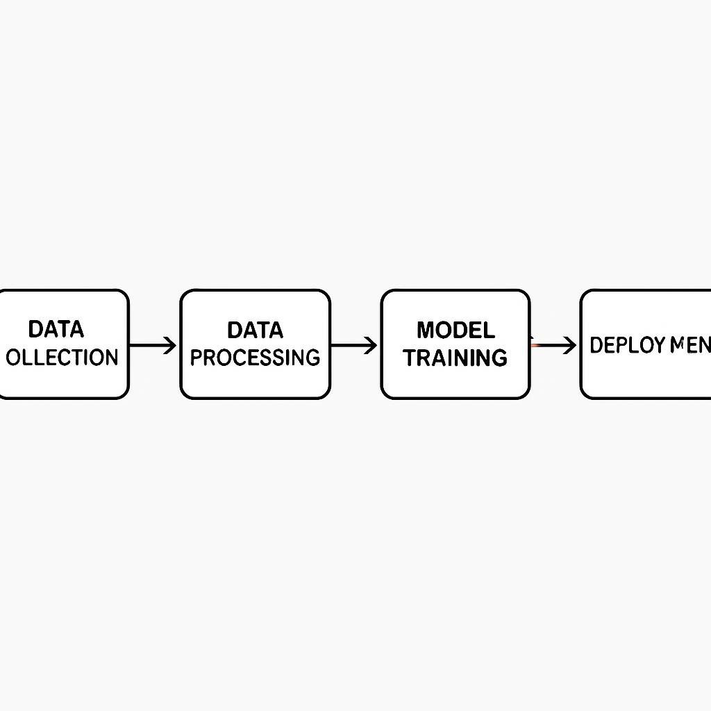 flowchart screenshot here depicting the 4 steps, with arrows showing data flow from collection to deployment