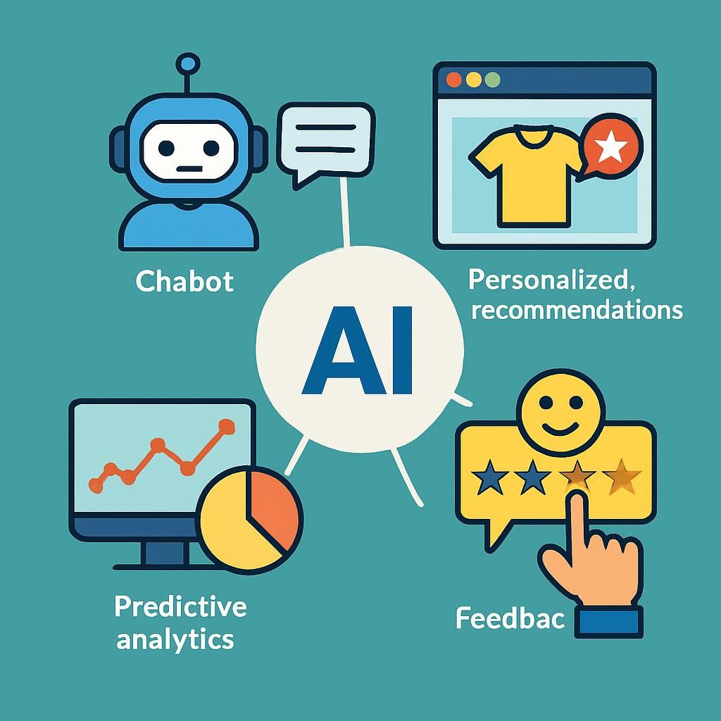AI customer engagement infographic 2025 shows tool tips